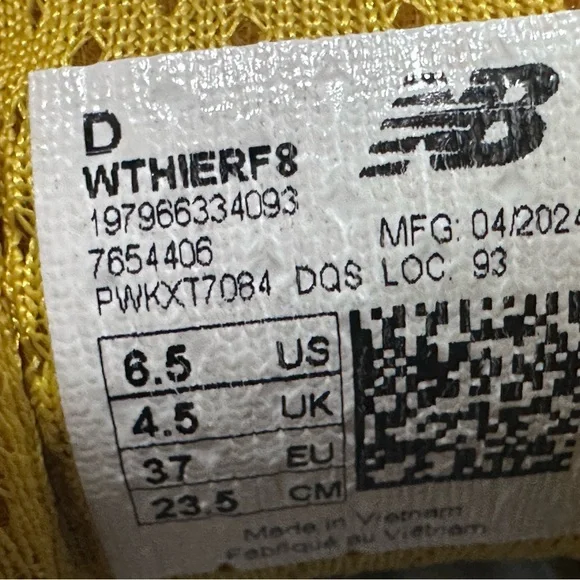 NEW BALANCE FRESH FOAM X HIERRO V8 COLOR MUSTARD SNEAKERS SIZE: 6.5 WOMENS - Picture 9 of 10